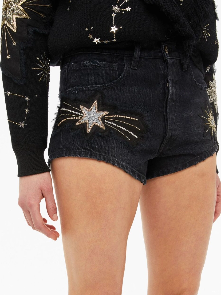 Cheap Wandering denim The Star shorts Women Alanui 0721